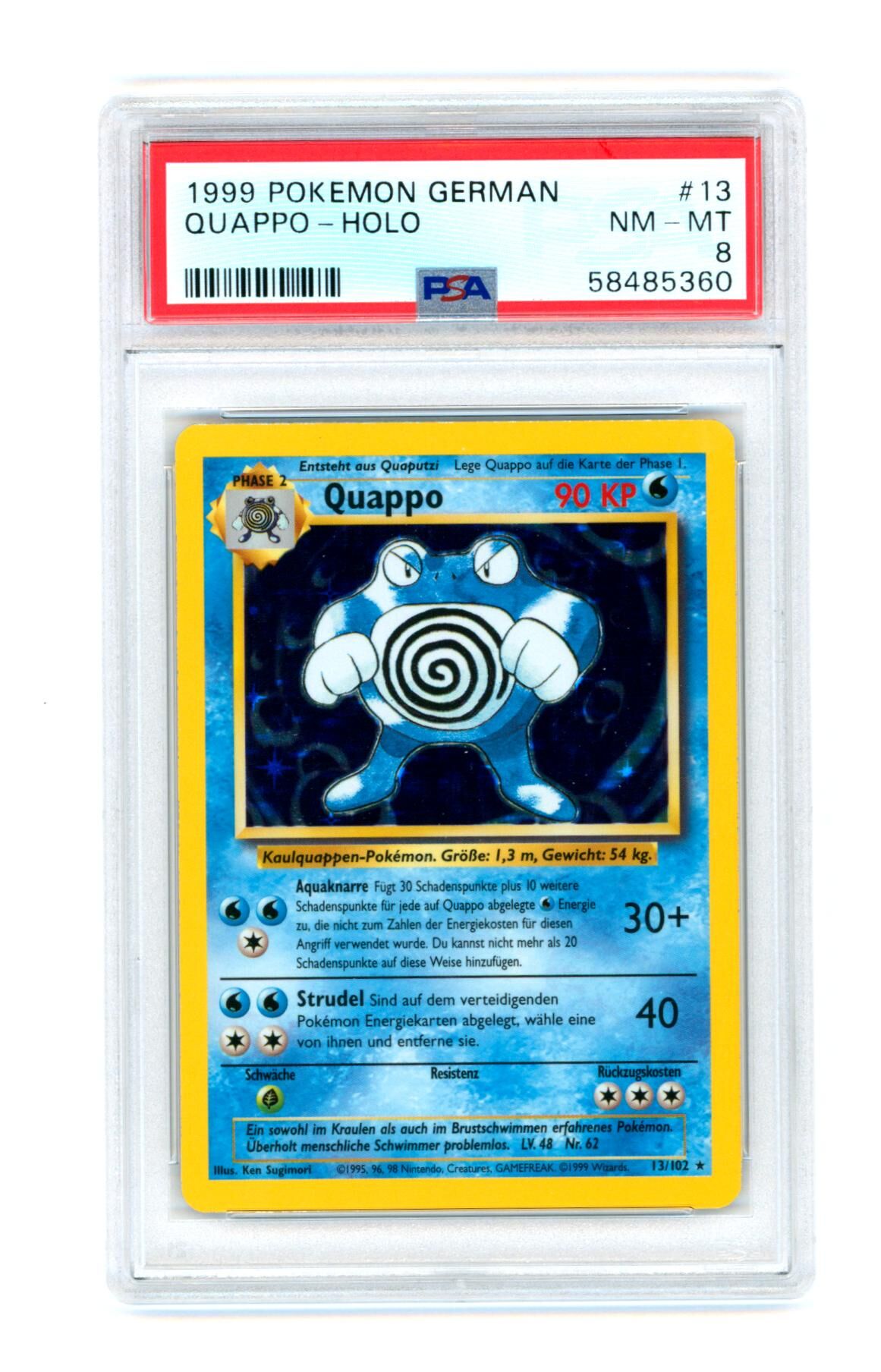 Quappo 13/102 - Base Set - Holo - PSA 8 NM-MT - Pokémon