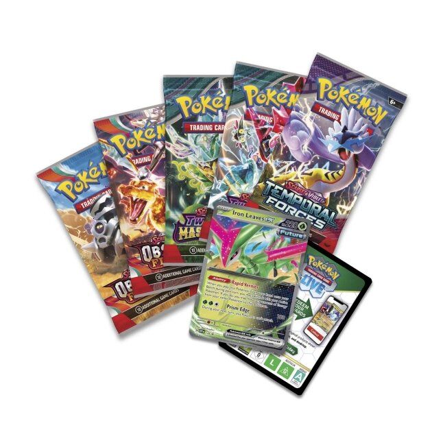 Pokémon TCG: Paradox Clash Iron Leaves EX Tin (5 Pack Version) - EN