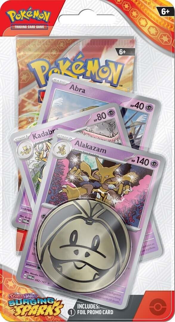 Pokémon TCG: Scarlet & Violet - Surging Sparks (SV08) Alakazam PREMIUM Checklane Blister - EN Pokémon TCG: Scarlet & Violet - Surging Sparks (SV08) Alakazam PREMIUM Checklane Blister - EN