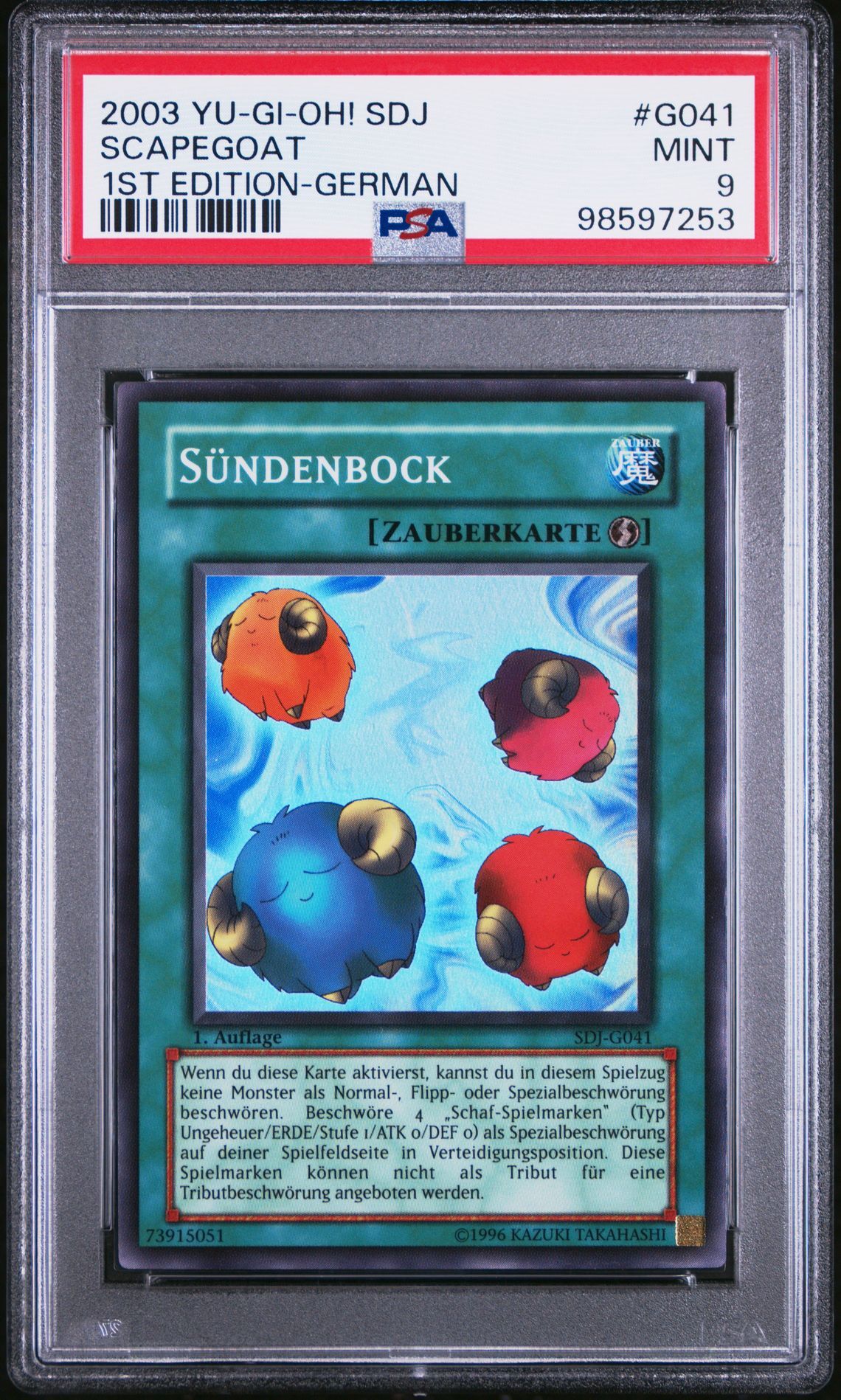 2003 YU-GI-OH! STARTER DECK: JOEY G041 SCAPEGOAT 1ST EDITION-GERMAN - PSA 9 MINT - Yu-Gi-Oh! 2003 YU-GI-OH! STARTER DECK: JOEY G041 SCAPEGOAT 1ST EDITION-GERMAN - PSA 9 MINT - Yu-Gi-Oh!