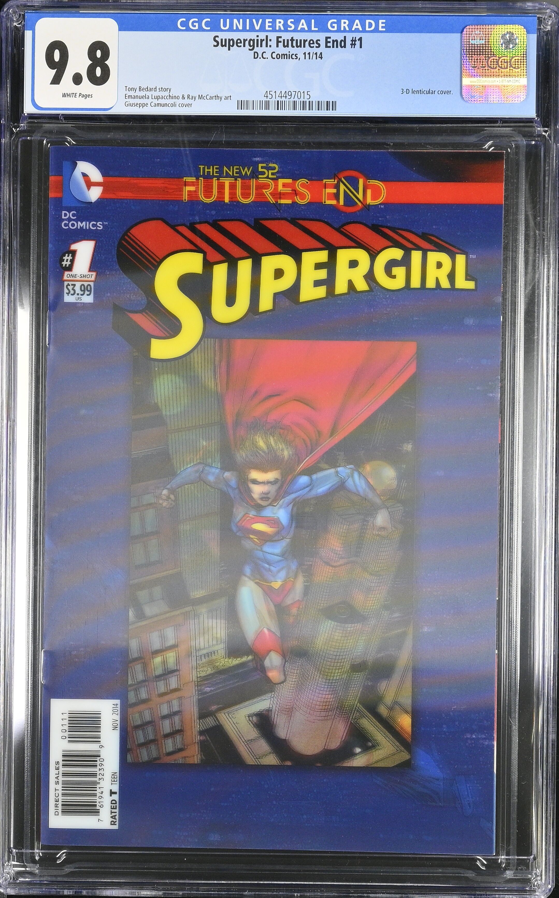 Supergirl: Futures End #1 CGC 9.8 3D Lenticular Cover Supergirl: Futures End #1 CGC 9.8 3D Lenticular Cover