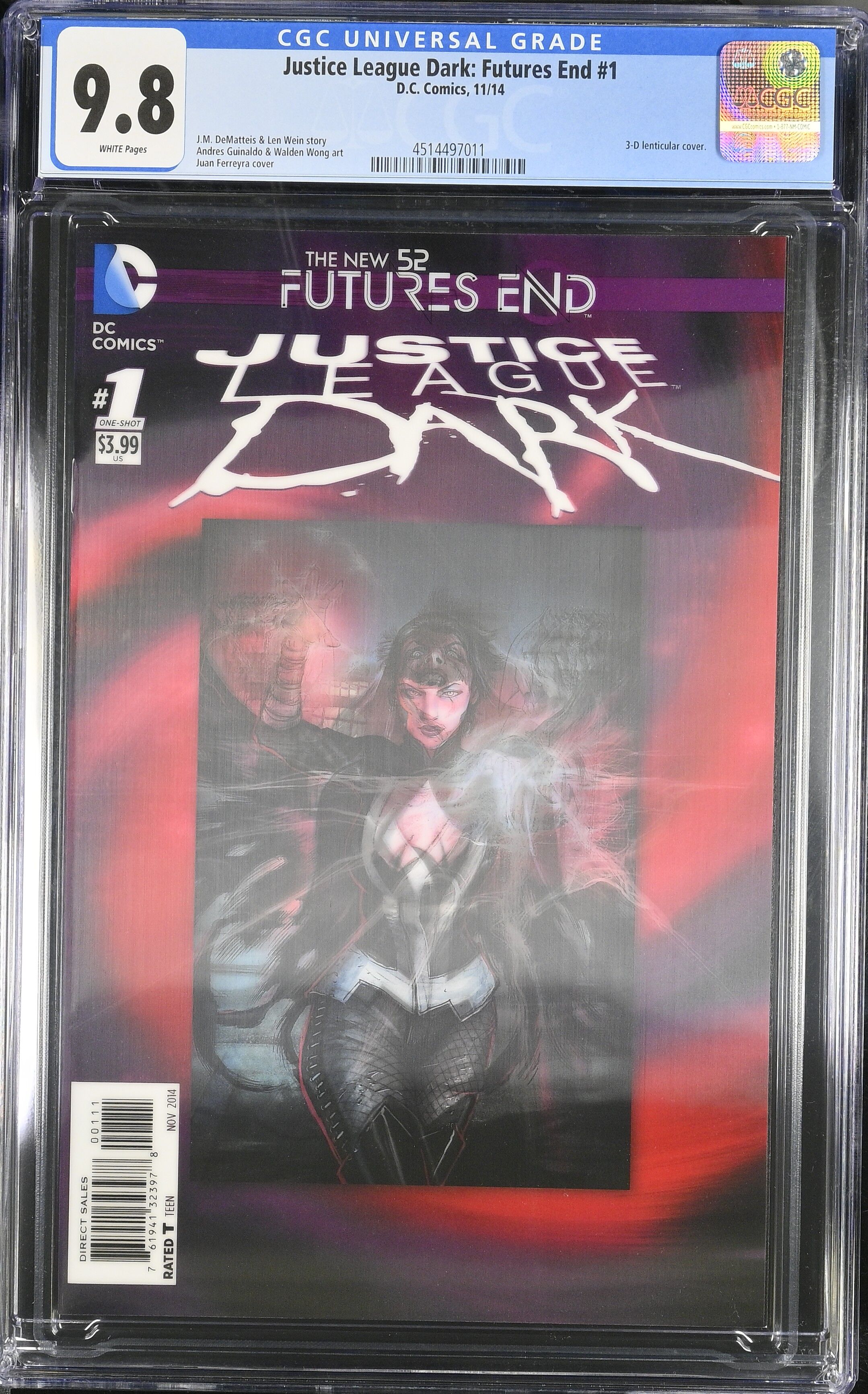 Justice League Dark: Futures End #1 CGC 9.8 3D Lenticular Cover Justice League Dark: Futures End #1 CGC 9.8 3D Lenticular Cover