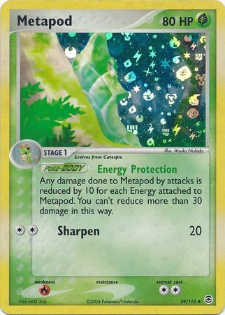 Metapod - 39/112 - Reverse Holo - EN Metapod - 39/112 - Reverse Holo - EN