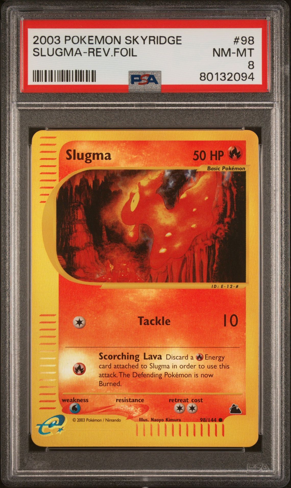 2003 POKEMON SKYRIDGE 98 SLUGMA-REVERSE FOIL - PSA 8 NM-MT 2003 POKEMON SKYRIDGE 98 SLUGMA-REVERSE FOIL - PSA 8 NM-MT