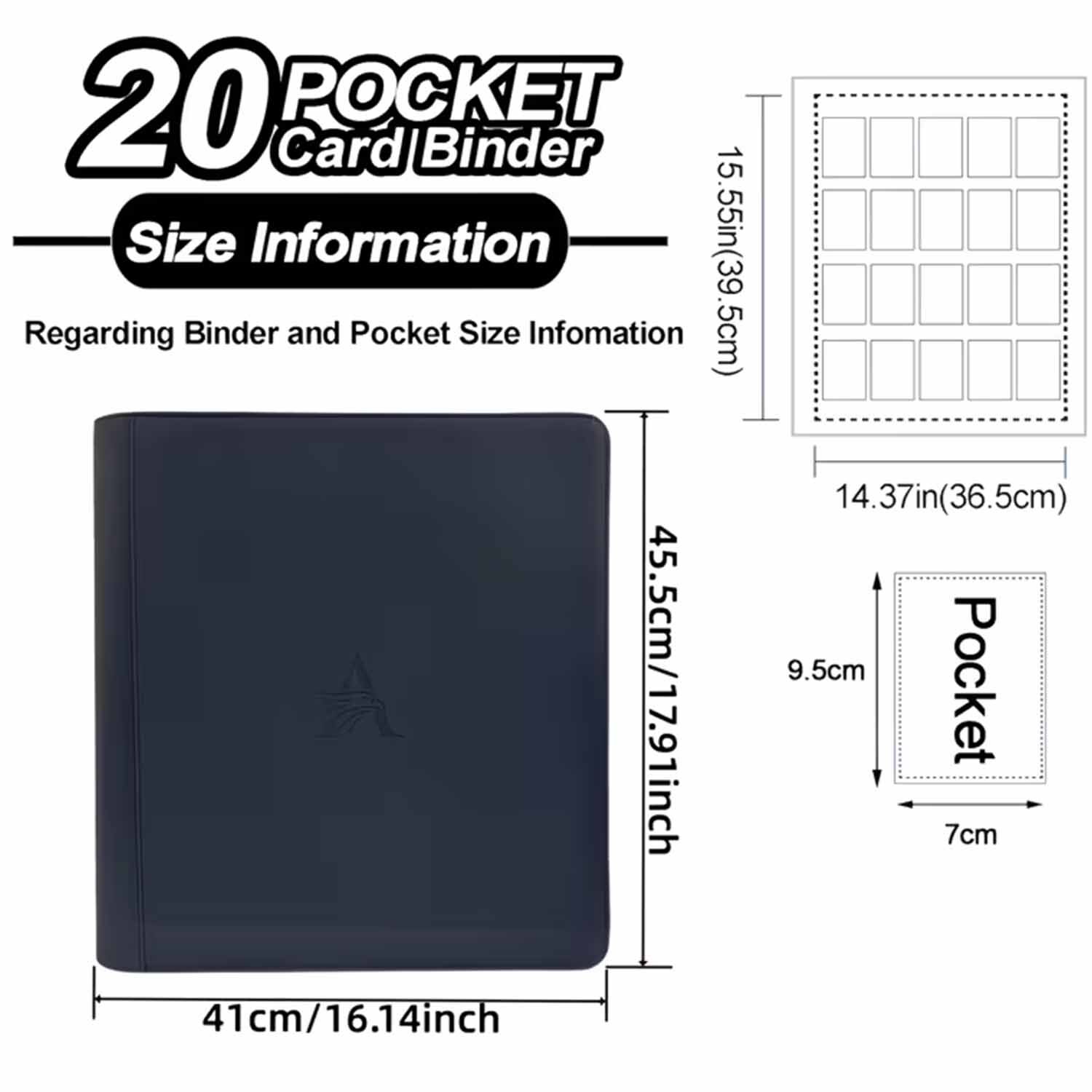 Giga ZipBinder Ordner 20-Pocket Schwarz (1280 Cards)