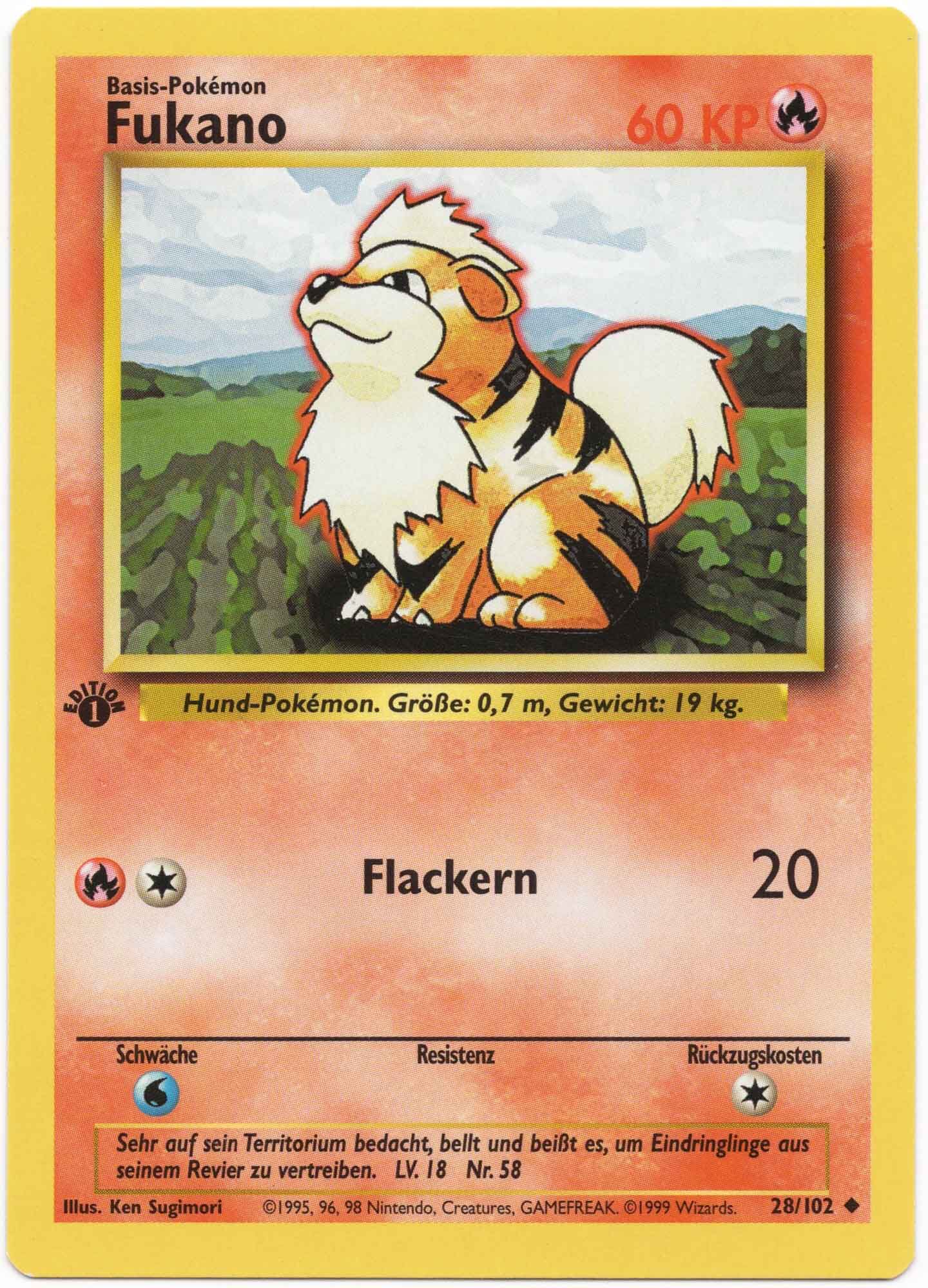 Fukano 28/102 1. Edition - Pokémon TCG