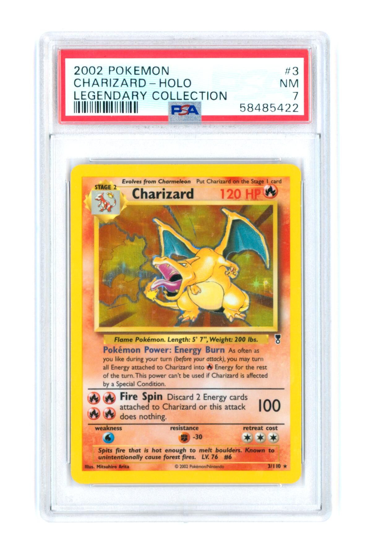 Charizard 3/110 - Holo - Legendary Collection - 2002 - PSA 7 NM - Pokémon