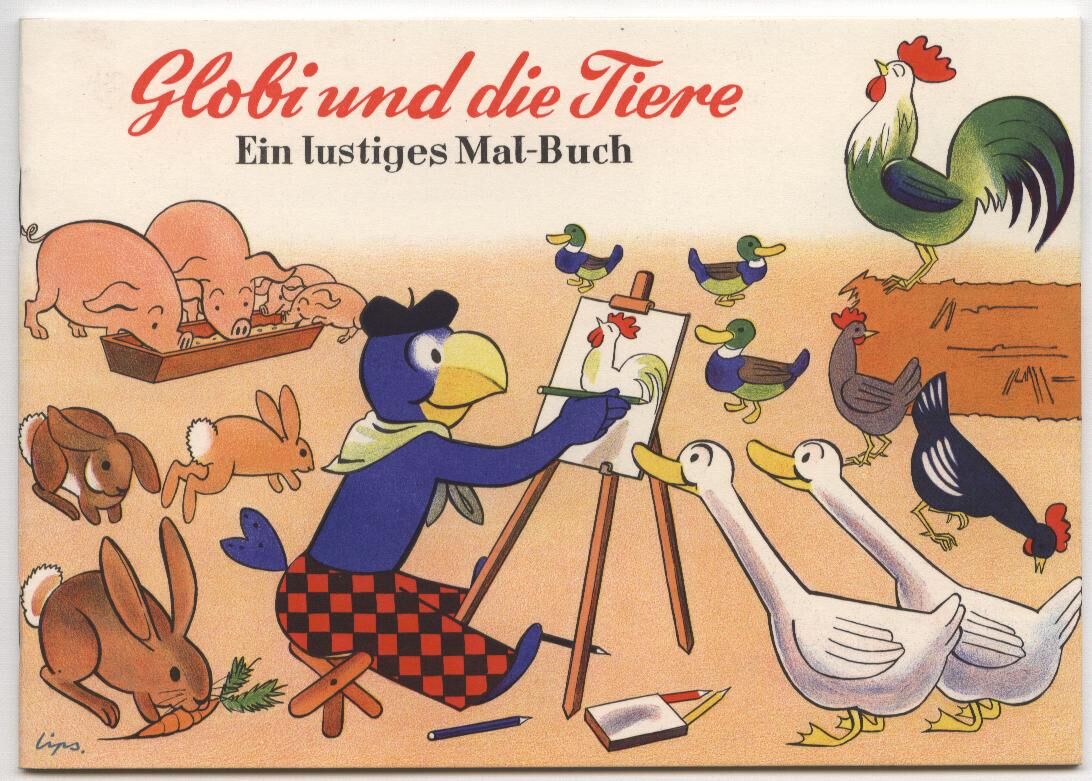 globi_und_tiere_malbuch_cover Globi und die Tiere MALBUCH 1950er Jahre