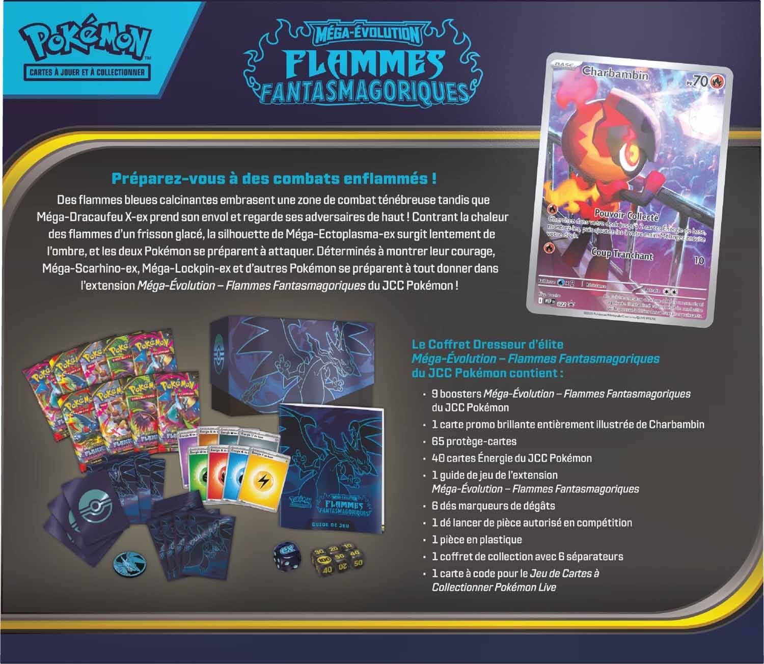 Pokémon JCC: Méga Évolution Flammes Fantasmagoriques Coffret Dresseur d'Élite - FR