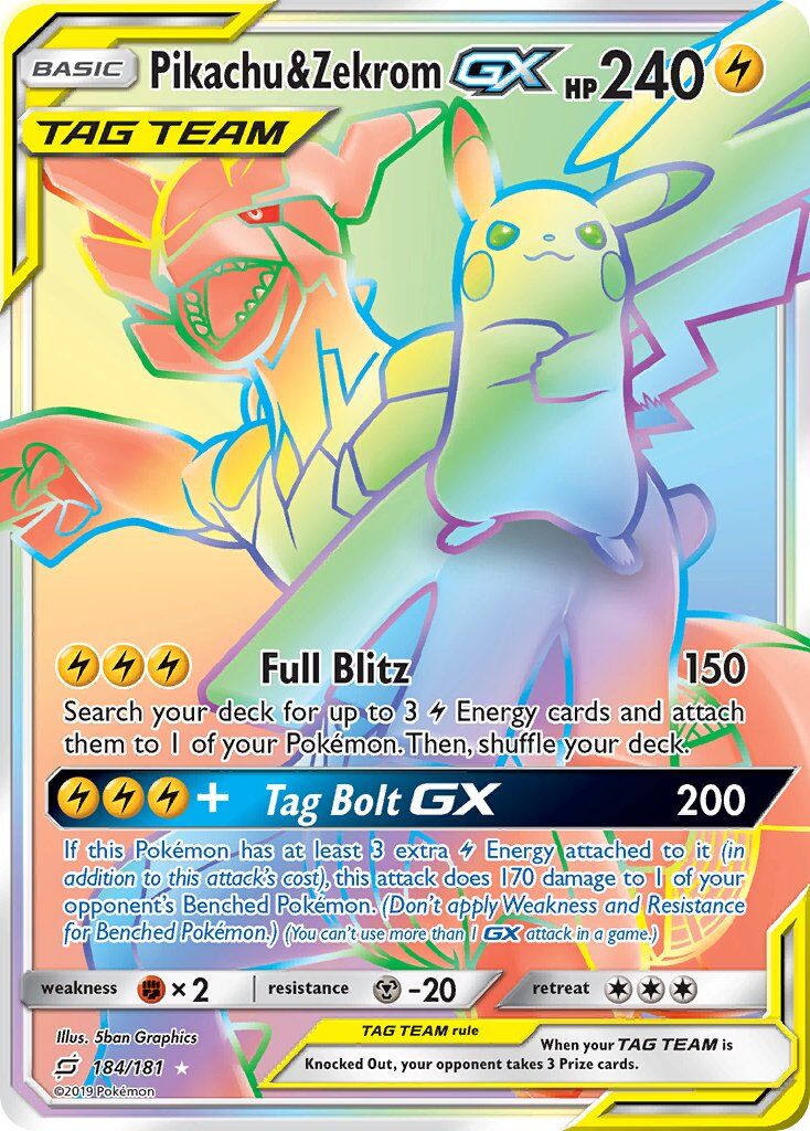 Pikachu & Zekrom-GX - 184/181 - EN