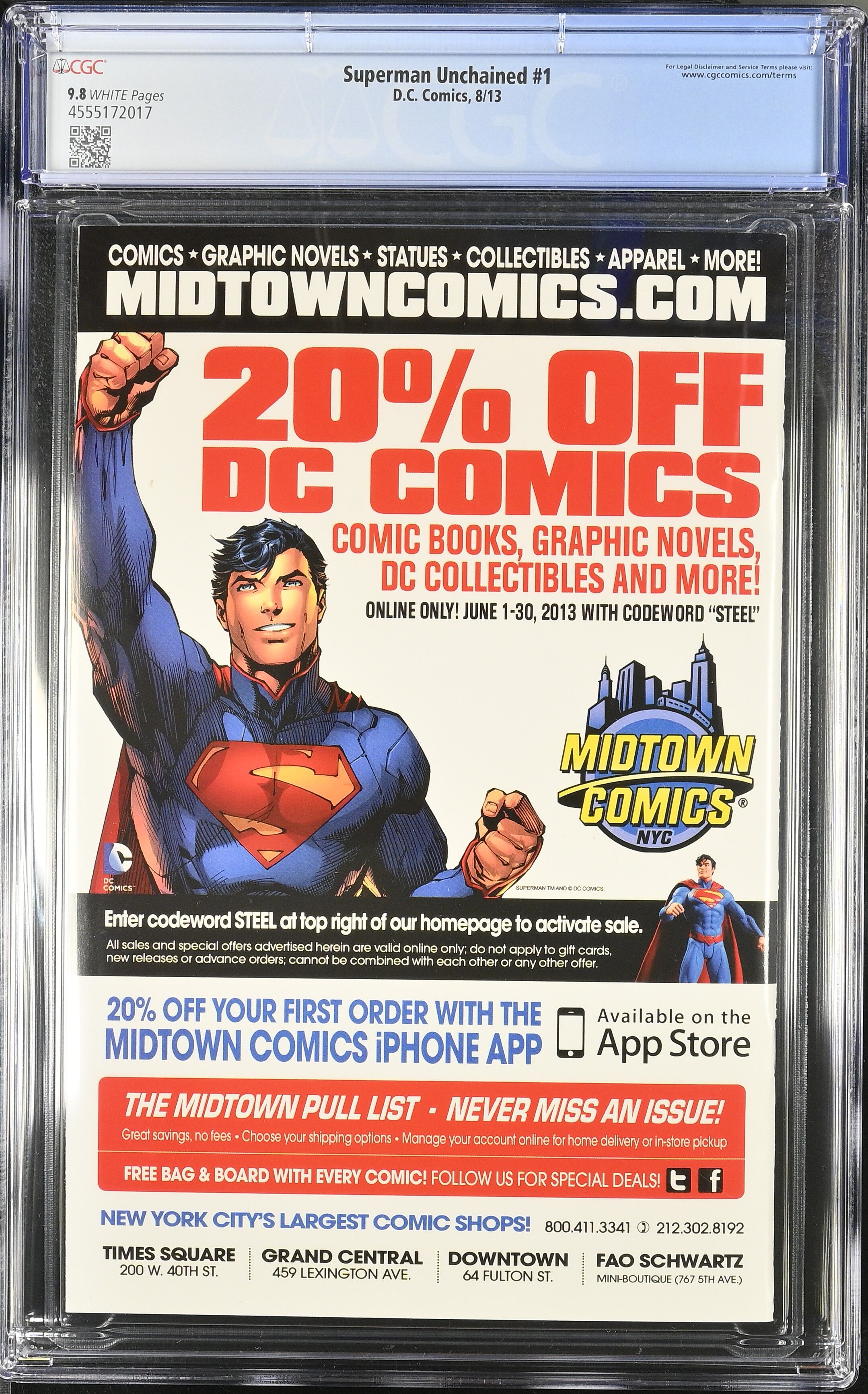 Superman Unchained #1 CGC 9.8 Top Pop!