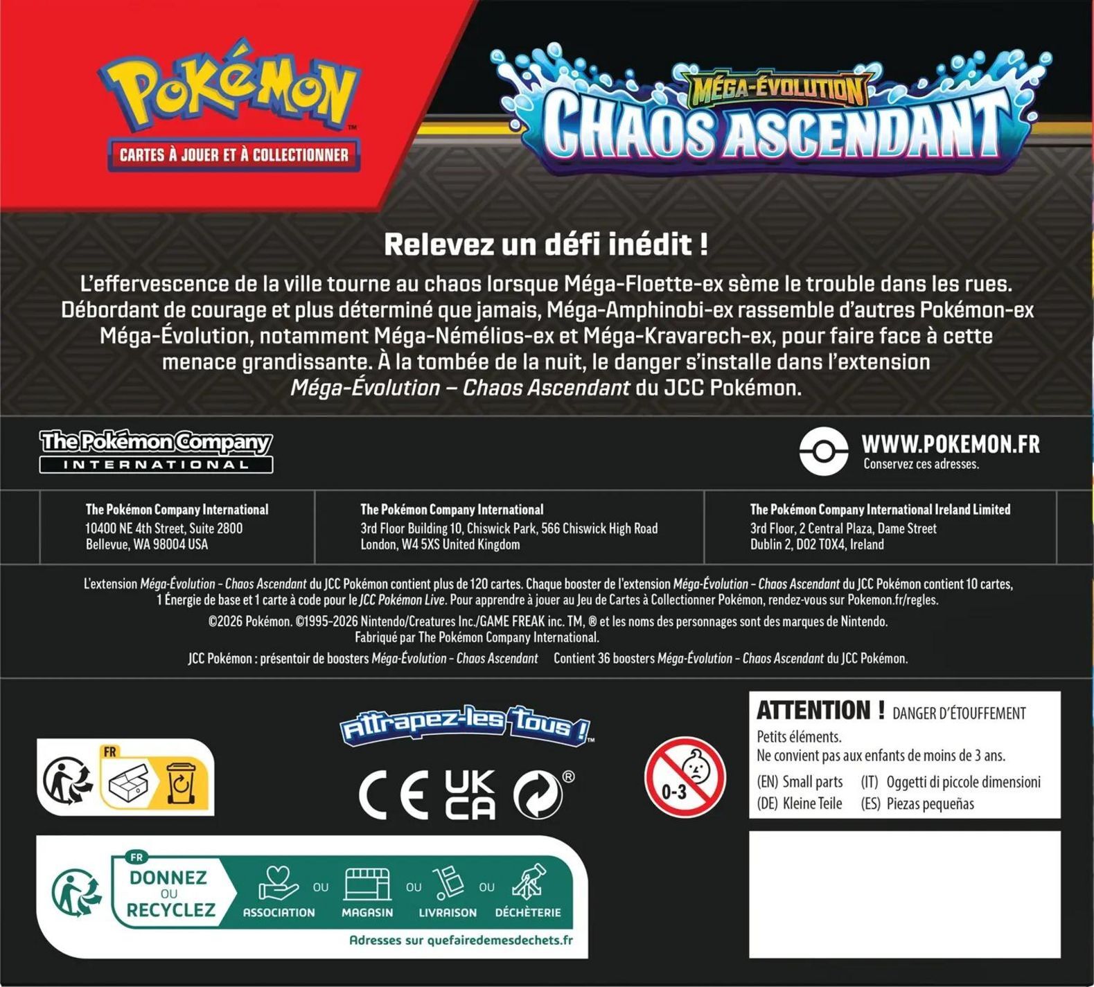 Pokémon JCC: Méga-Évolution (ME04) - Chaos Ascendant Boîte de (36) - FR