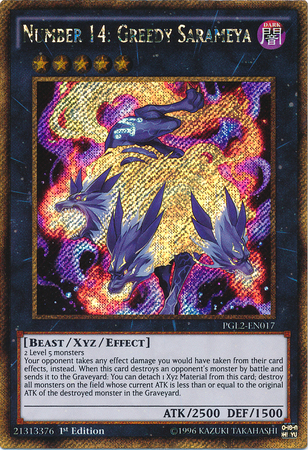 Nummer 14: Gieriger Sarameya - PGL2-017 - Gold Secret Rare - 1. Auflage Nummer 14: Gieriger Sarameya - PGL2-017 - Gold Secret Rare - 1. Auflage