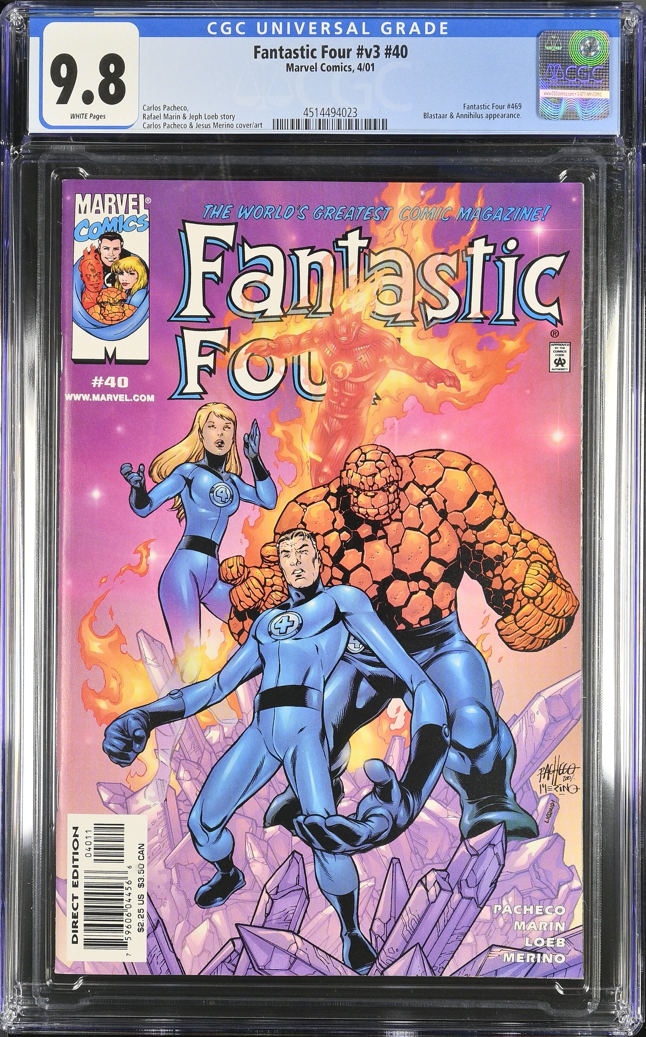 Fantastic Four Vol 3 #40 CGC 9.8 Top Pop! Fantastic Four Vol 3 #40 CGC 9.8 Top Pop!
