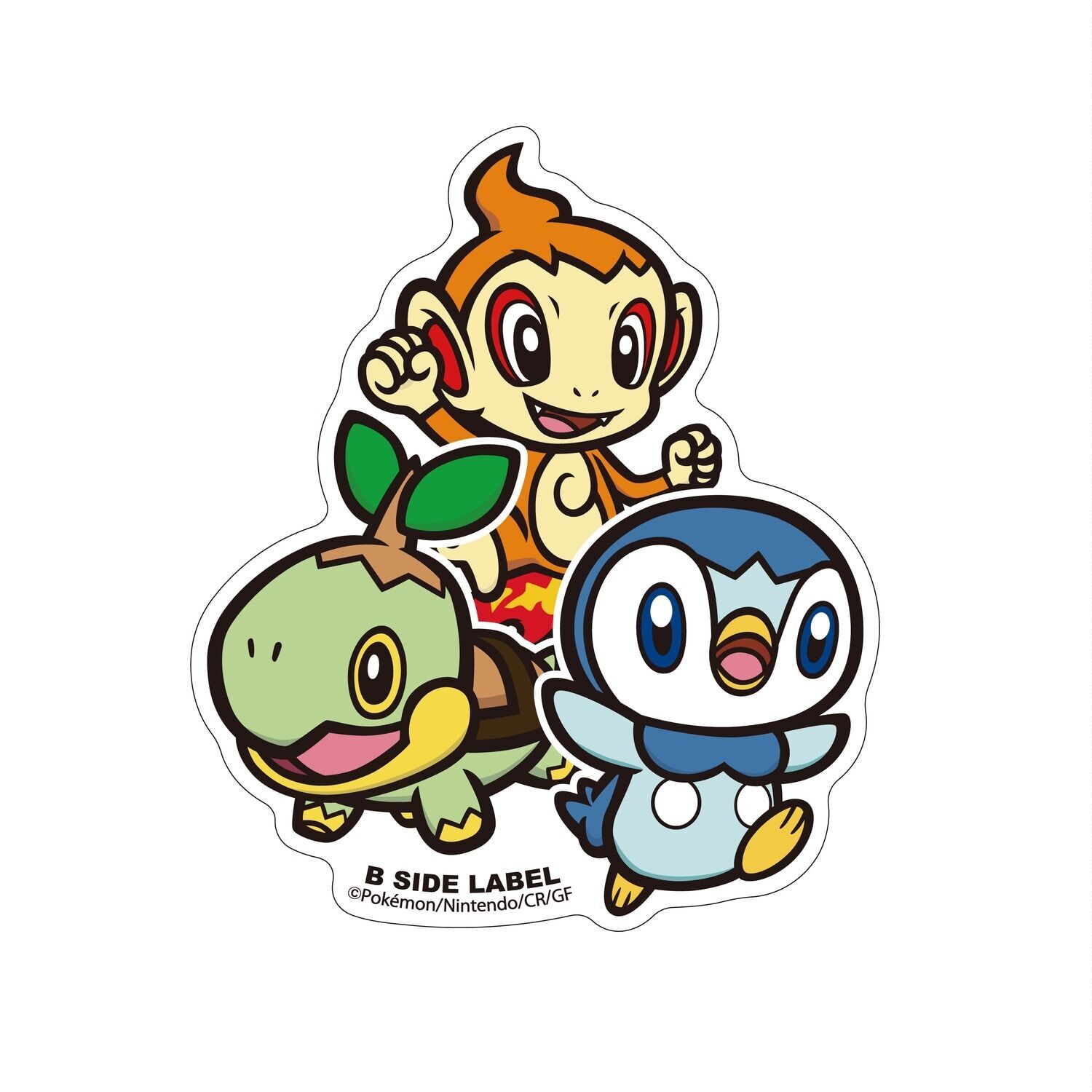 Piplup, Turtwig & Chimchar B-Side Label Sticker Piplup, Turtwig & Chimchar B-Side Label Sticker