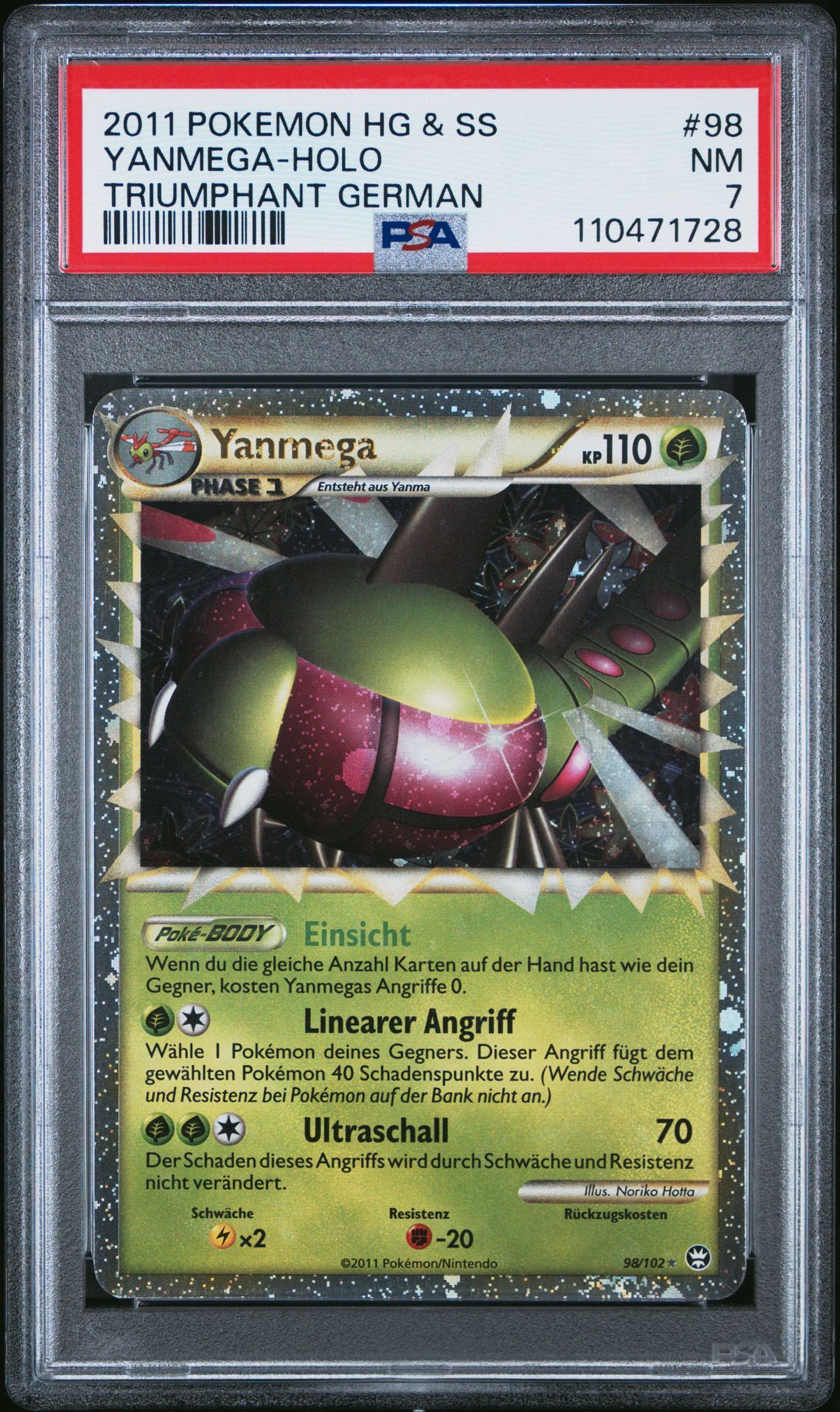 2011 POKEMON GERMAN HEARTGOLD & SOULSILVER TRIUMPHANT 98 YANMEGA-HOLO - PSA 7 NM - Pokémon 2011 POKEMON GERMAN HEARTGOLD & SOULSILVER TRIUMPHANT 98 YANMEGA-HOLO - PSA 7 NM - Pokémon