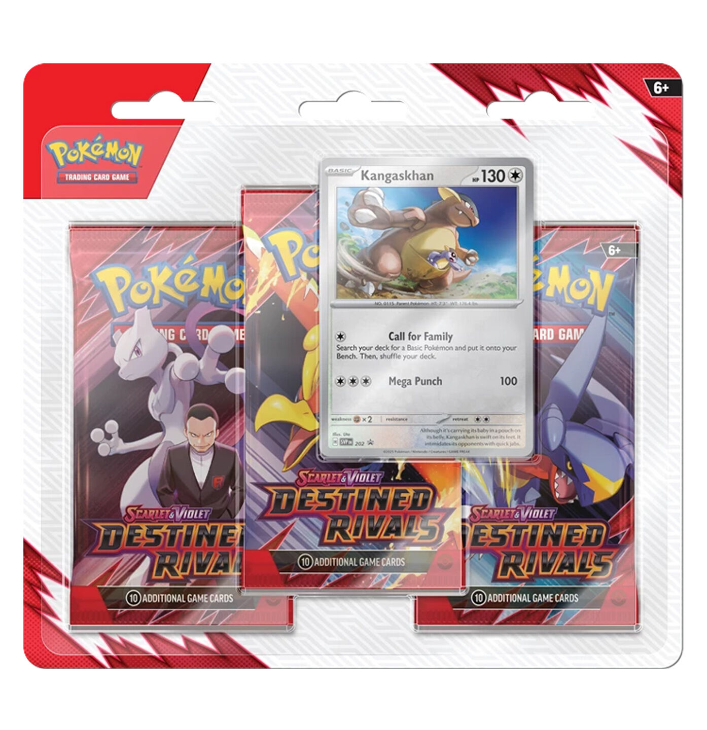 Pokémon TCG: Scarlet & Violet SV10 - Destined Rivals - Kangaskhan 3-Pack Blisters - EN Pokémon TCG: Scarlet & Violet SV10 - Destined Rivals - Kangaskhan 3-Pack Blisters - EN
