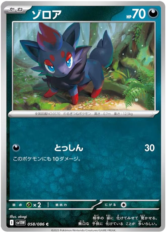 Zorua - sv11w 058/086 - JP Zorua - sv11w 058/086 - JP