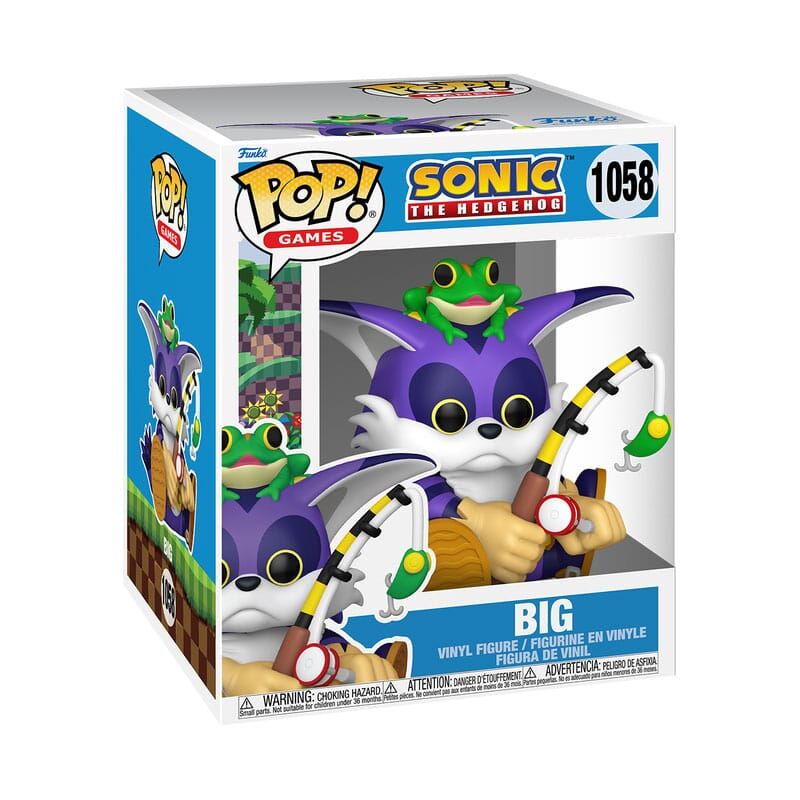 Sonic The Hedgehog Oversized POP! Games Vinyl Figur Big The Cat w/Froggy 15cm