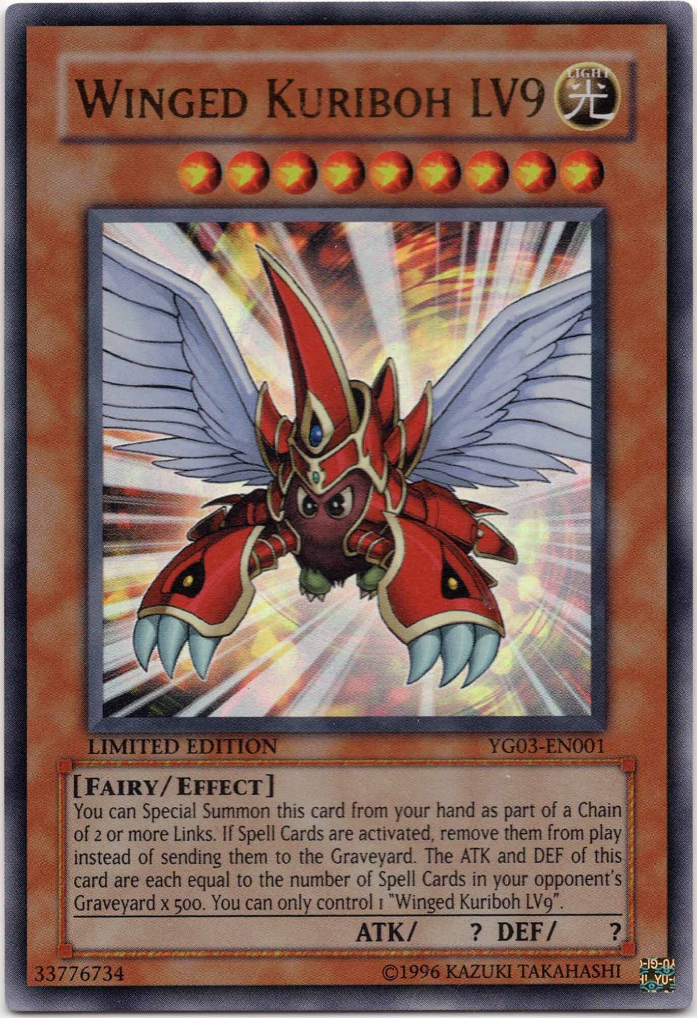 winged-kuriboh-lv9-yg03-en001-ultra-rare-limited-edition-near-mint Winged Kuriboh LV9 - YG03-EN001 - Ultra Rare - Limited Edition (Near Mint)