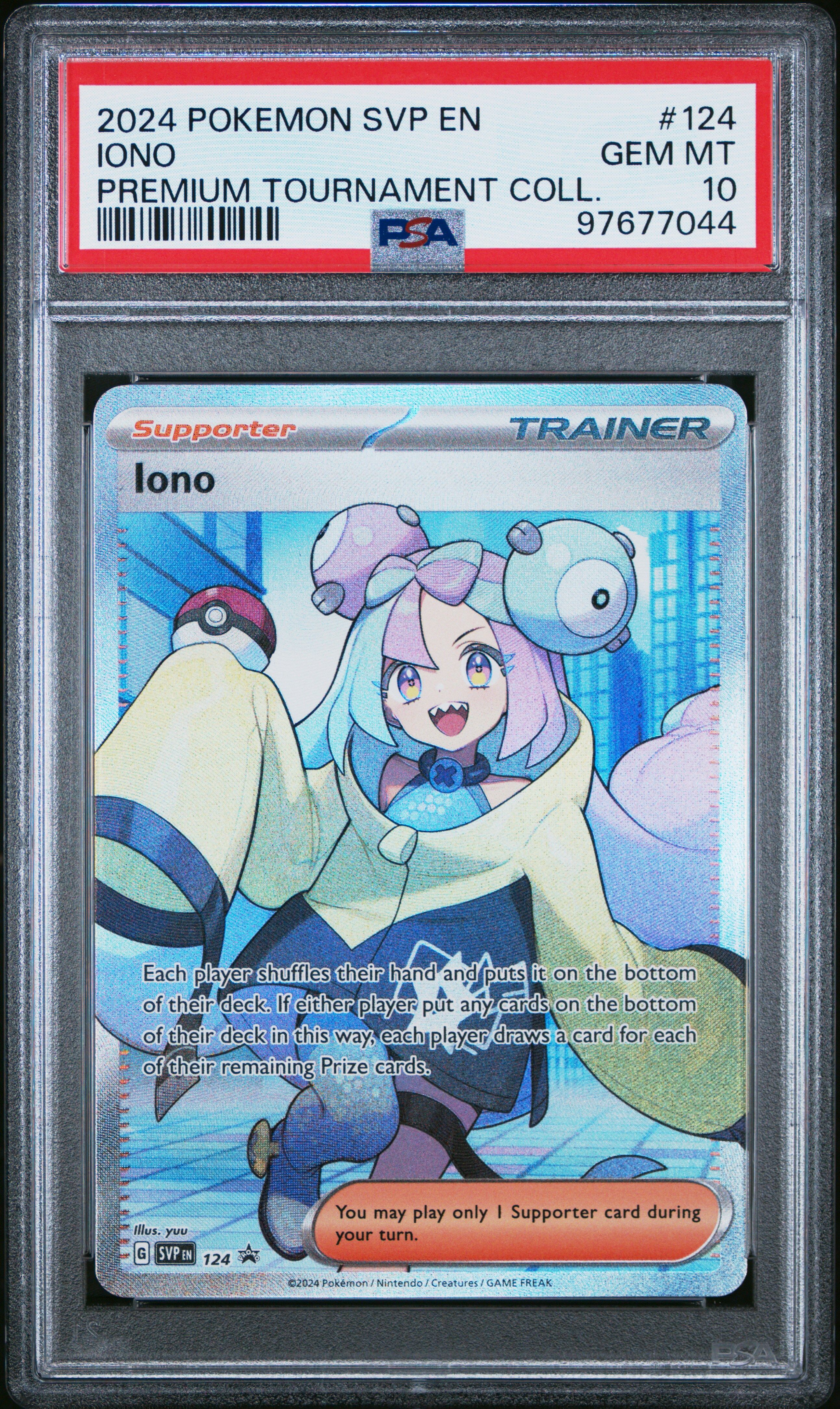 Iono SVP 124 - Premium Tournament Collection Promo - PSA 10 GEM-MT - Pokémon