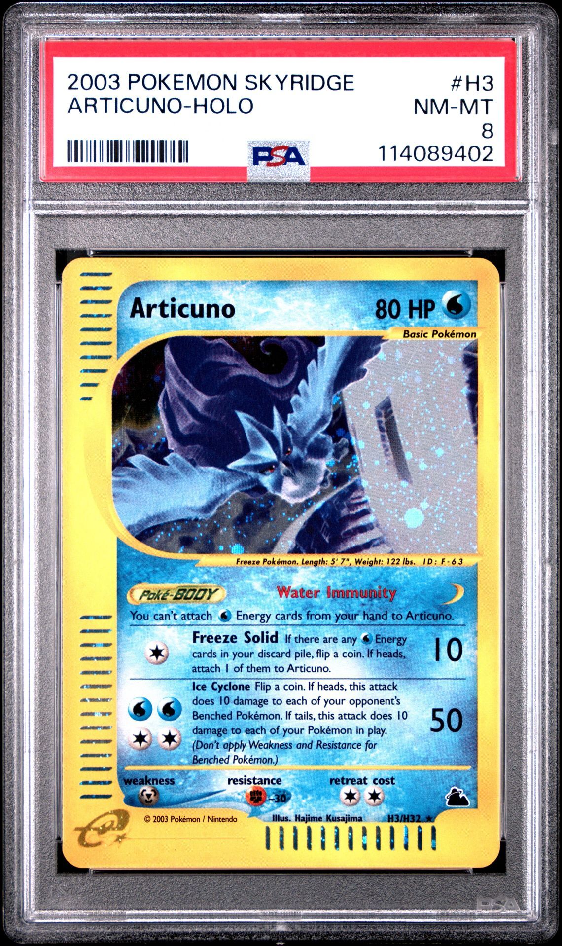 2003 POKEMON SKYRIDGE H3 ARTICUNO-HOLO - PSA 8 NM-MT - Pokémon