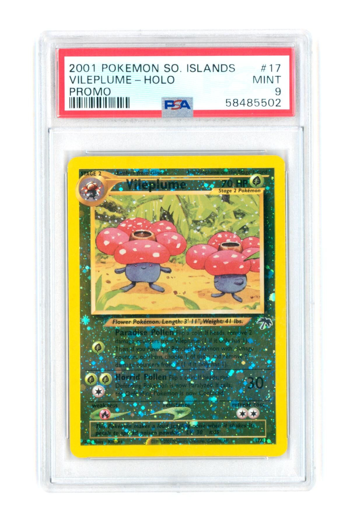 Vileplume 17/18 - Holo - Promo - So. Islands - 2001 - PSA 9 MINT - Pokémon