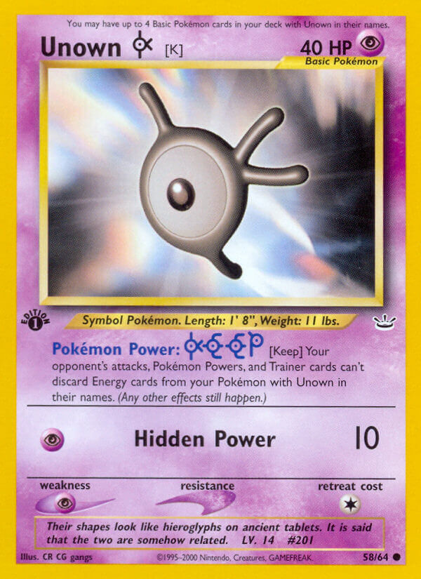 Unown K - 58/66 - 1st Edition - EN