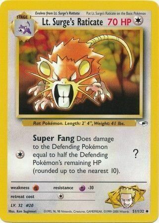 Lt. Surge’s Raticate - 51/132 - Unlimited - EN