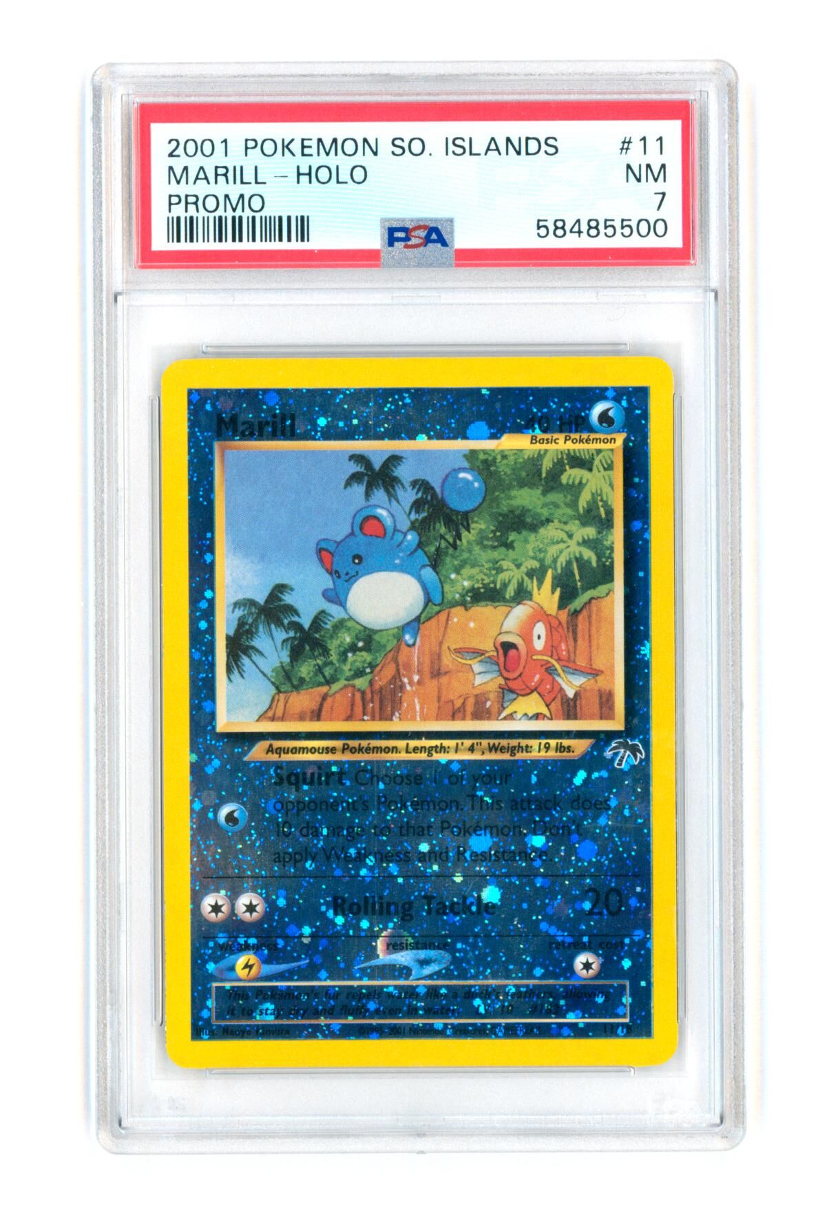 Marill 11/18 - Holo - Promo - So. Islands - 2001 - PSA 7 NM - Pokémon