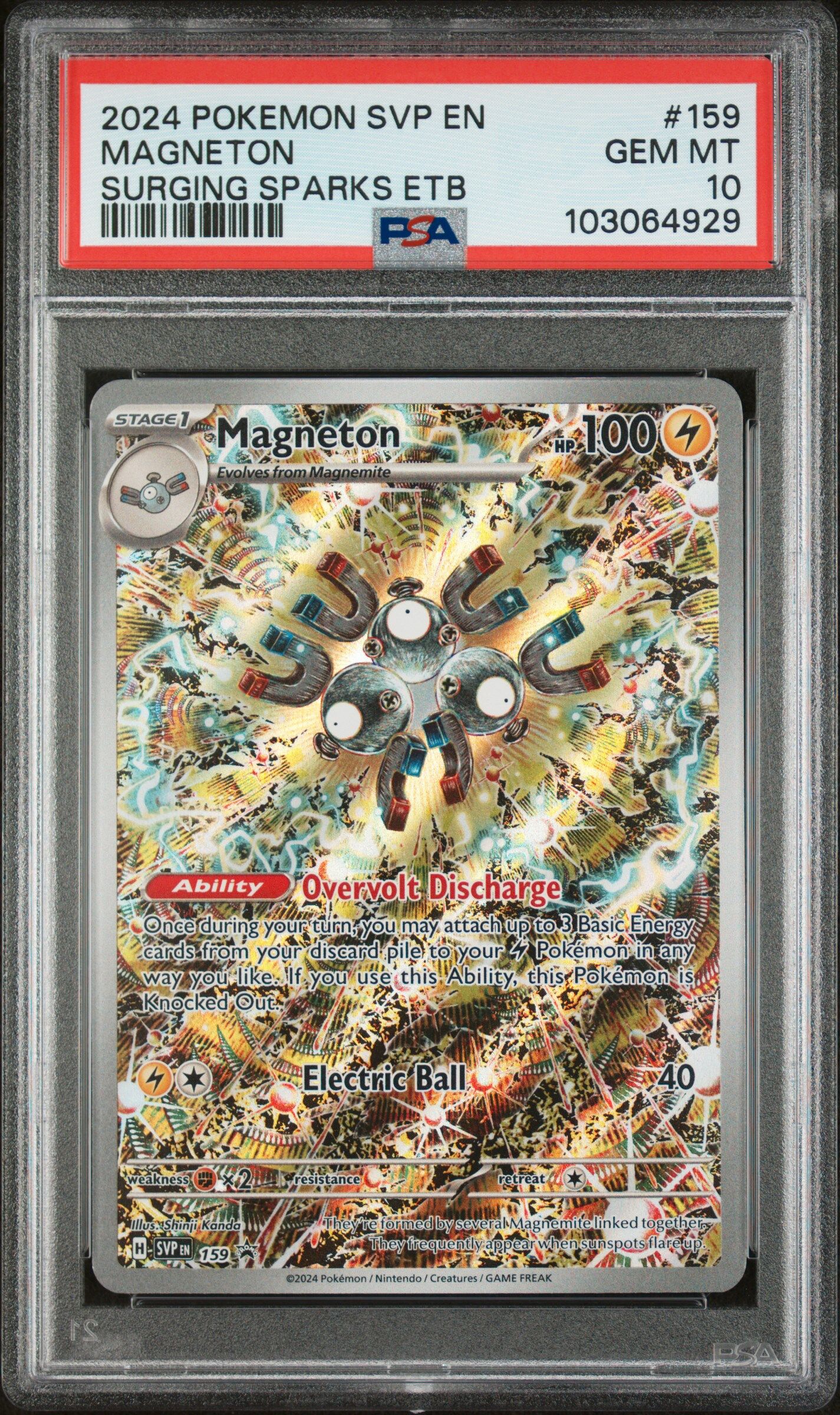 Magneton SVP 159 - Scarlet & violet Black Star Promo - Art Rare - PSA 10 GEM MT - Pokémon