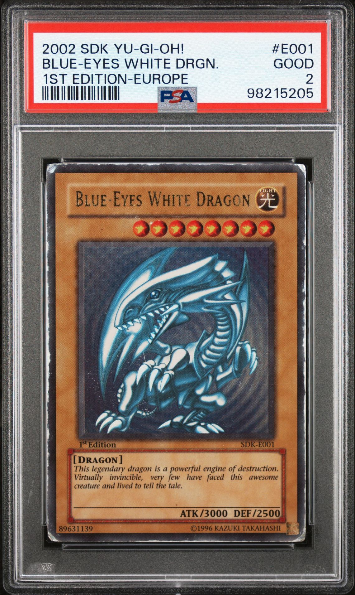 2002 YU-GI-OH! STARTER DECK: KAIBA E001 BLUE-EYES WHITE DRAGON 1ST EDITION-EUROPE - GOOD 2 - Yu-Gi-Oh! 2002 YU-GI-OH! STARTER DECK: KAIBA E001 BLUE-EYES WHITE DRAGON 1ST EDITION-EUROPE - GOOD 2 - Yu-Gi-Oh!