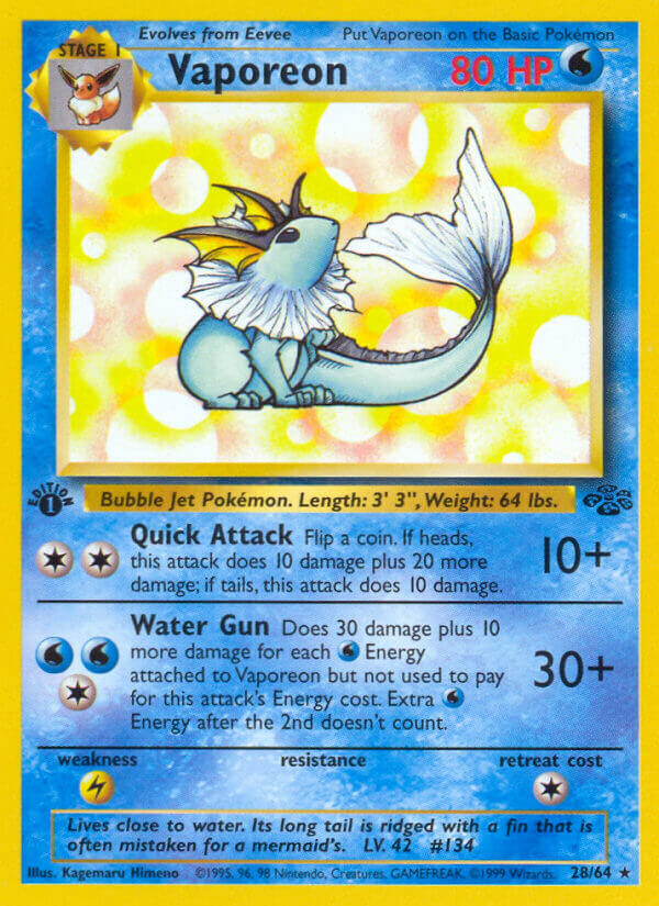 Vaporeon - 28/64 - 1st Edition - EN
