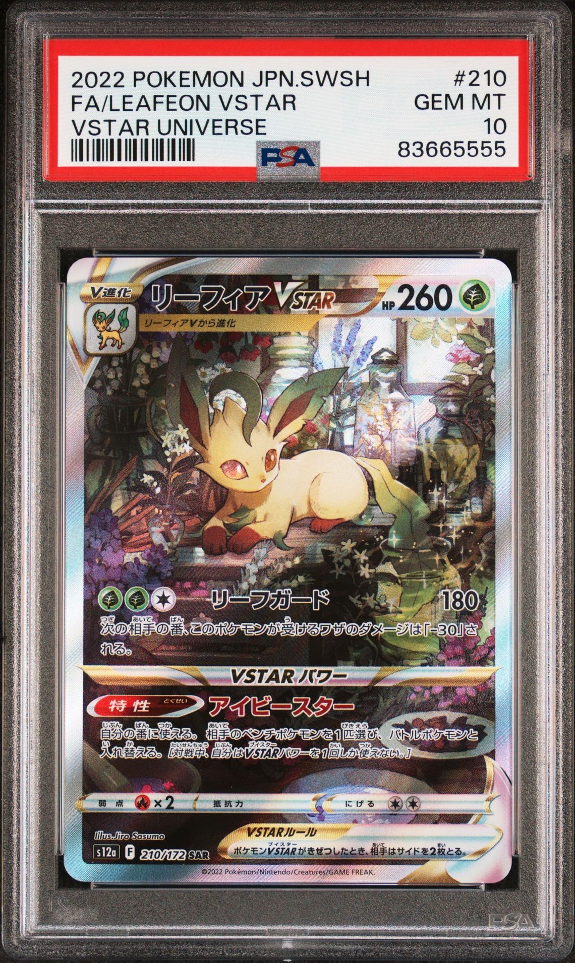 2022 POKEMON JAPANESE SWORD & SHIELD VSTAR UNIVERSE 210 FULL ART/LEAFEON VSTAR - PSA 10 GEM-MT 2022 POKEMON JAPANESE SWORD & SHIELD VSTAR UNIVERSE 210 FULL ART/LEAFEON VSTAR - PSA 10 GEM-MT