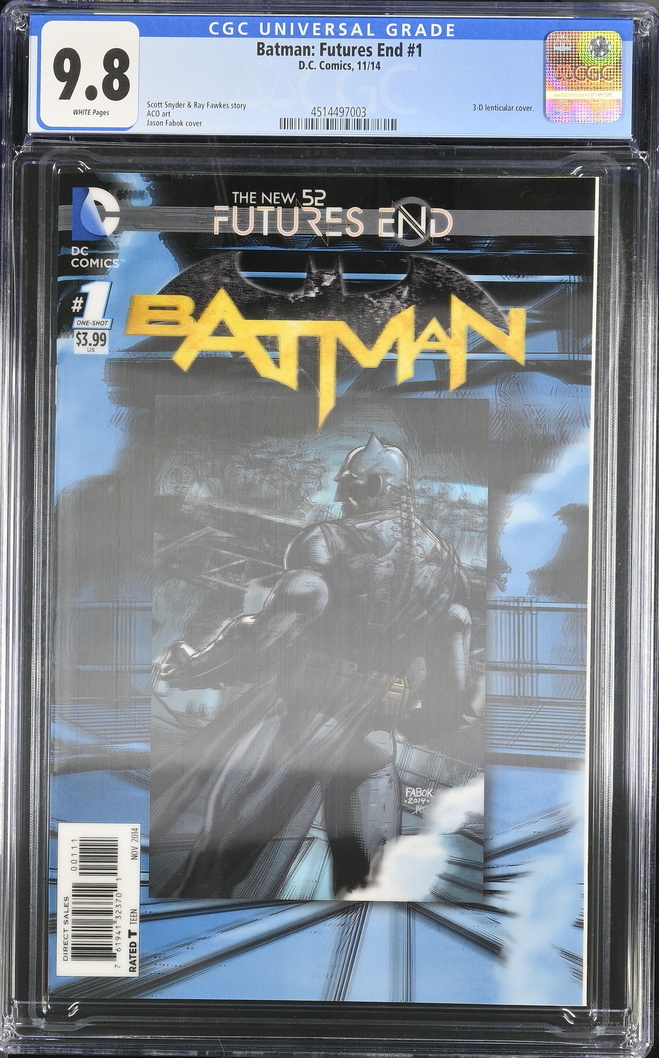 Batman: Futures End #1 CGC 9.8 3D Lenticular Cover