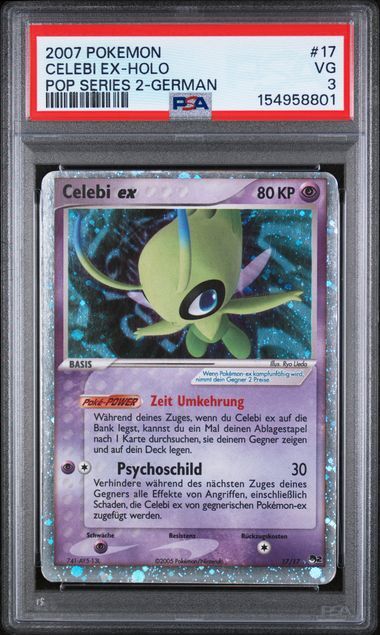 Celebi ex #17 - Pop Series 2 - Holo - PSA 3 VG - Pokemon