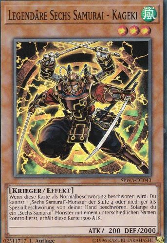 Legendäre Sechs Samurai - Kageki - Yu-Gi-Oh!