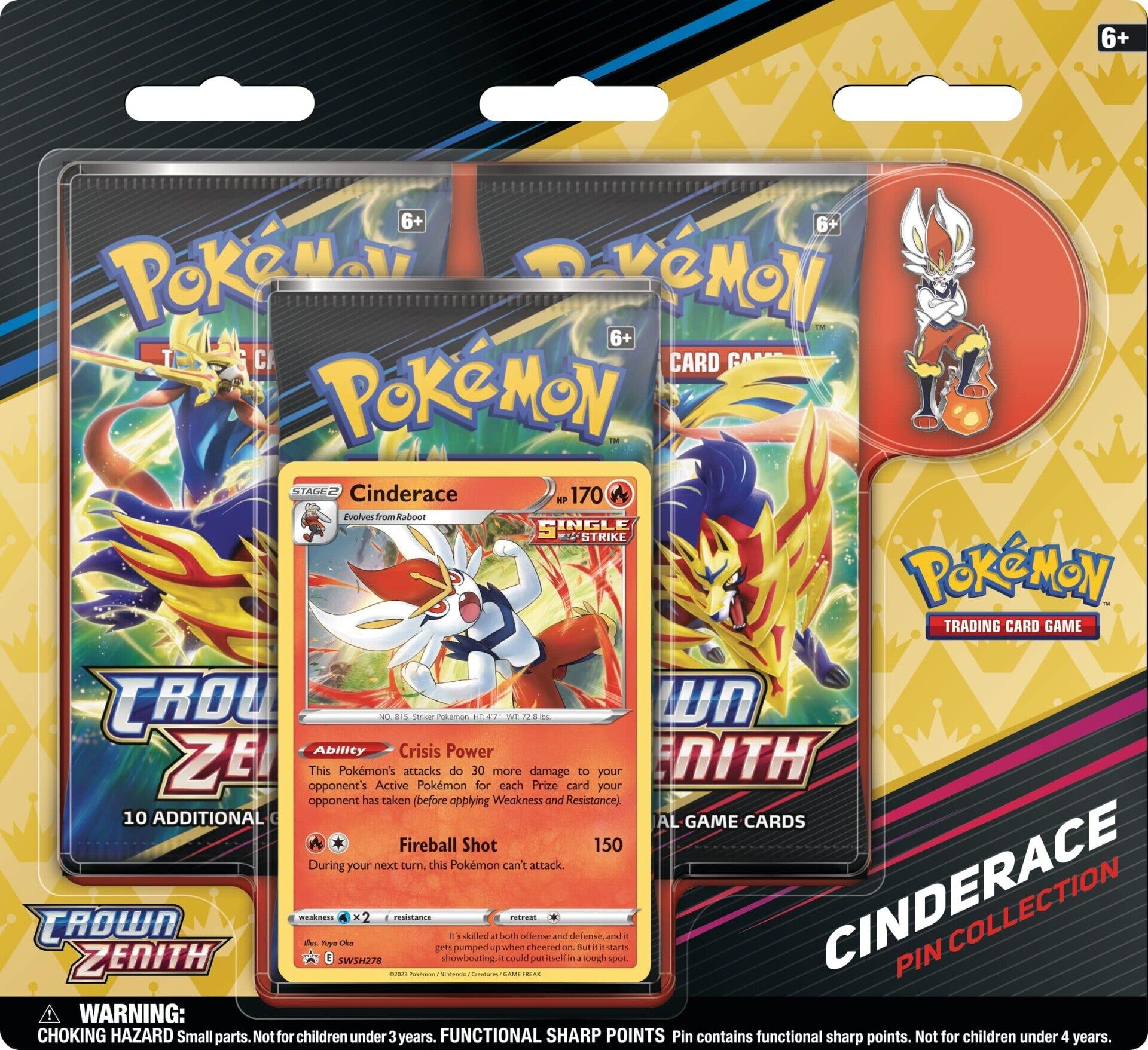 pokemon-sword-shield-crown-zenith-cinderace-pin-collection-en Pokémon Sword & Shield Crown Zenith Cinderace Pin Collection - EN
