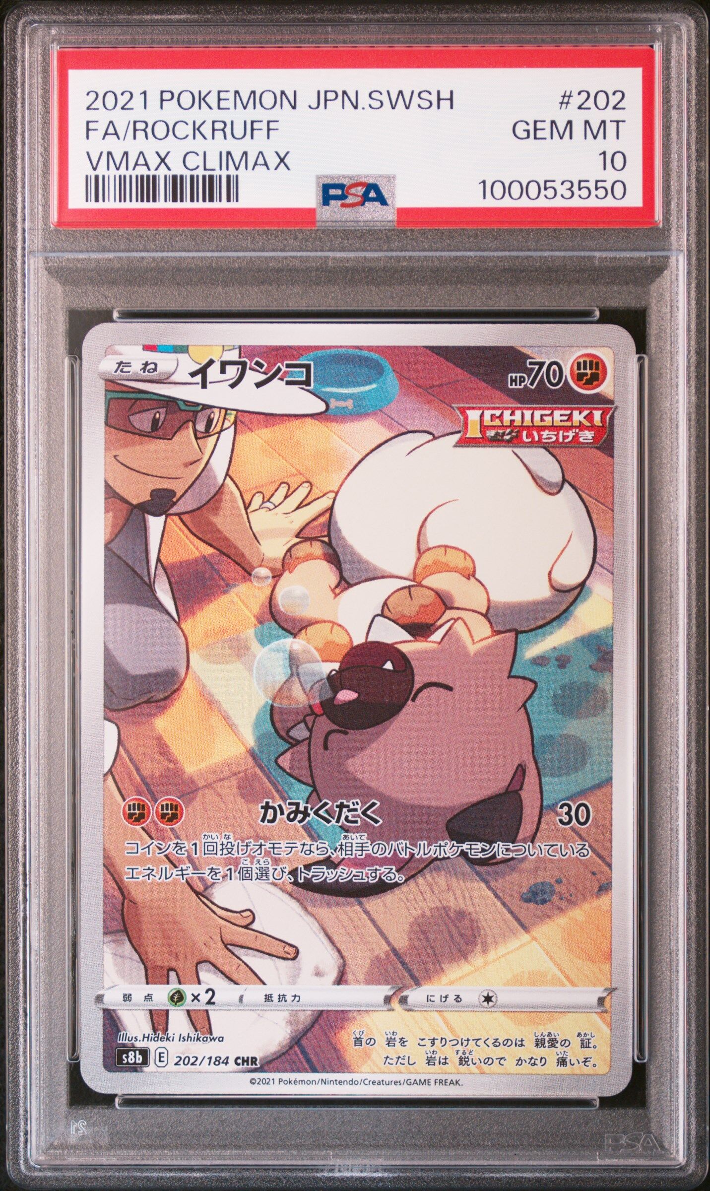 2021 POKEMON JAPANESE SWORD & SHIELD VMAX CLIMAX #202 FA/ROCKRUFF VMAX CLIMAX - PSA 10 GEM-MT - Pokémon