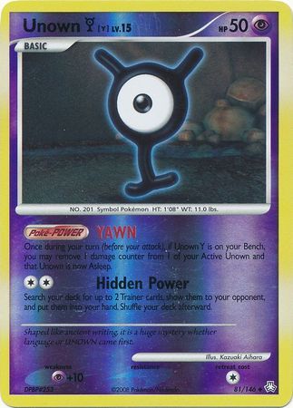 Unown Y - 81/146 - Reverse Holo - EN Unown Y - 81/146 - Reverse Holo - EN