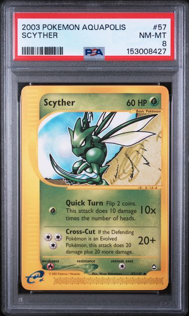 Scyther #57 - Aquapolis - PSA 8 NM-MT - Pokemon Scyther #57 - Aquapolis - PSA 8 NM-MT - Pokemon