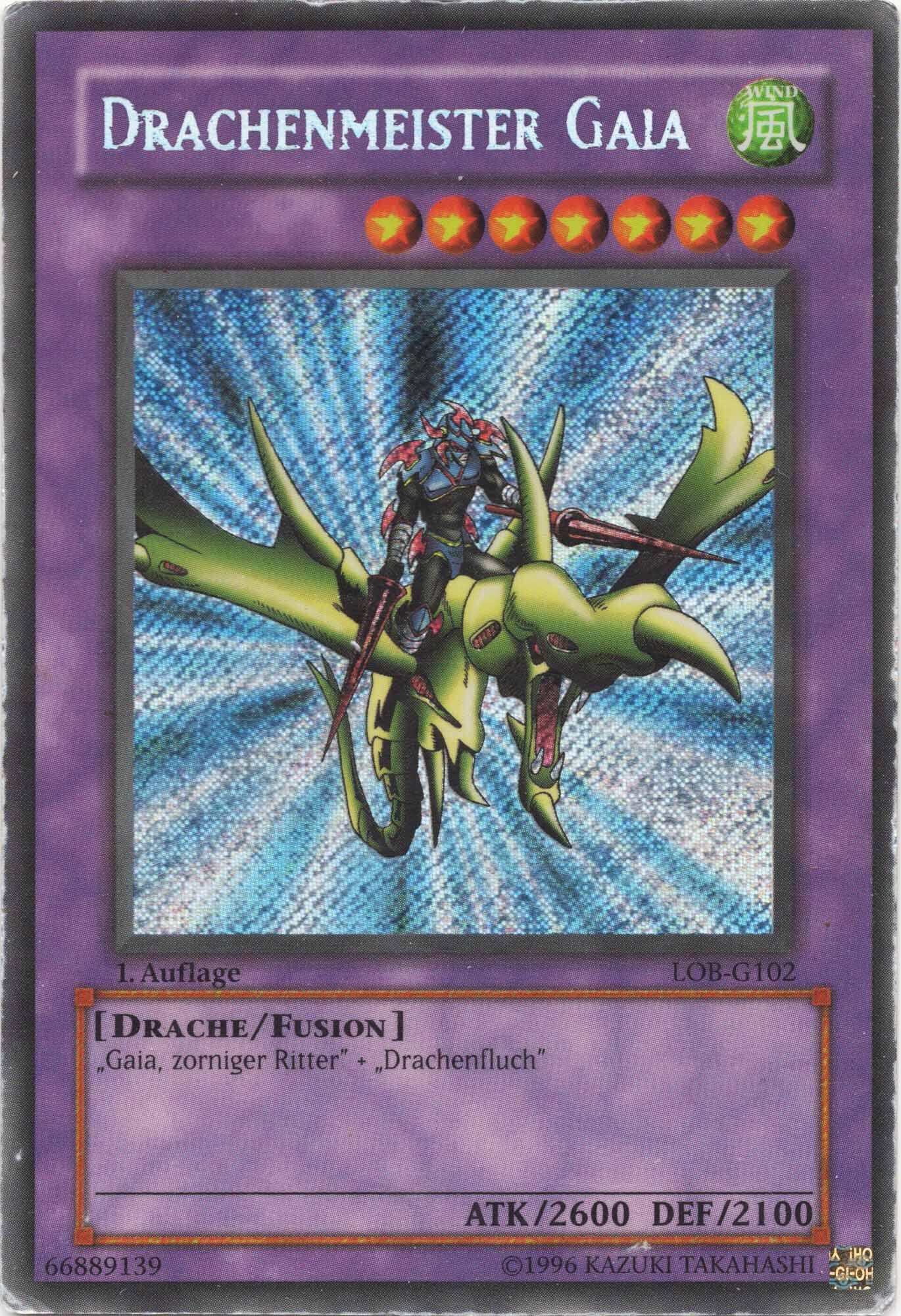 drachenmeister-gaia-lob-g102-secret-rare-1-auflage-heavily-played Drachenmeister Gaia - LOB-G102 - Secret Rare - 1. Auflage - Heavily Played
