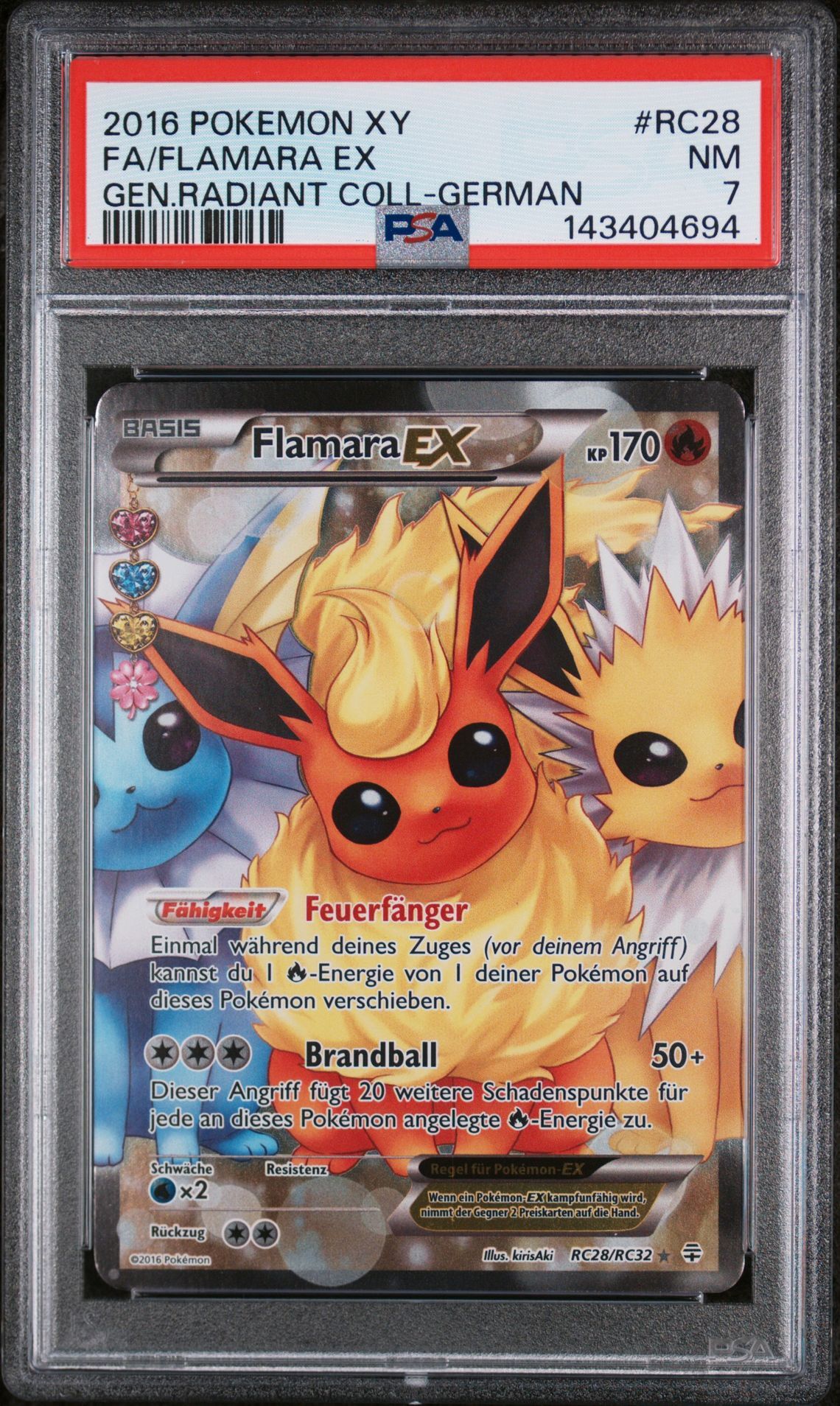 2016 POKEMON XY GENERATIONS RADIANT COLLECTION #RC28 FA/FLAMARA EX GEN.RADIANT COLL-GERMAN - NM 7 - Pokemon