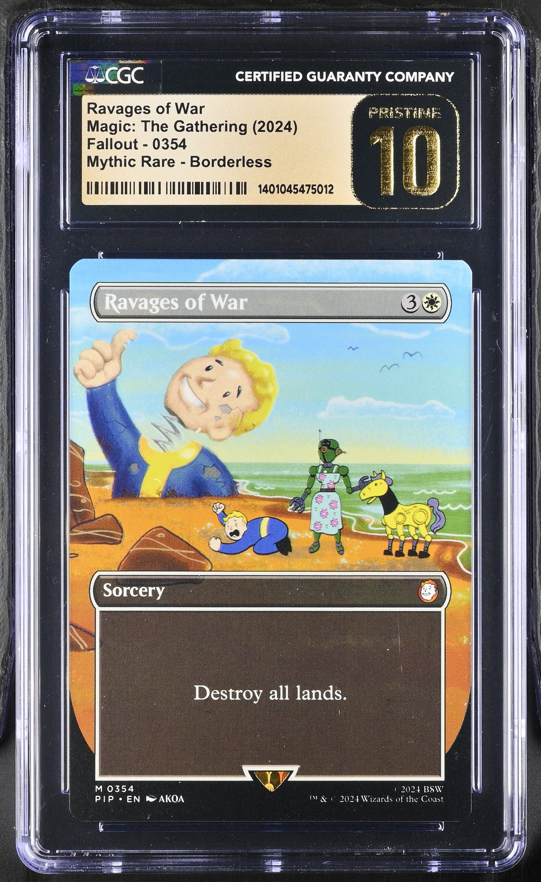 Ravages of War - Fallout 0354 - Mythic Rare Borderless - CGC 10 PRISTINE - 2024 Magic: The Gathering
