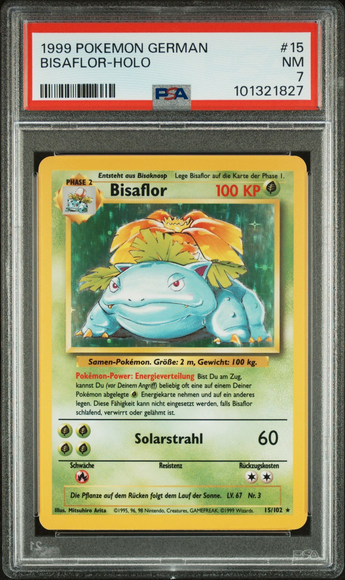 1999 POKEMON GERMAN 15 BISAFLOR-HOLO - PSA 7 NM - Pokémon 1999 POKEMON GERMAN 15 BISAFLOR-HOLO - PSA 7 NM - Pokémon