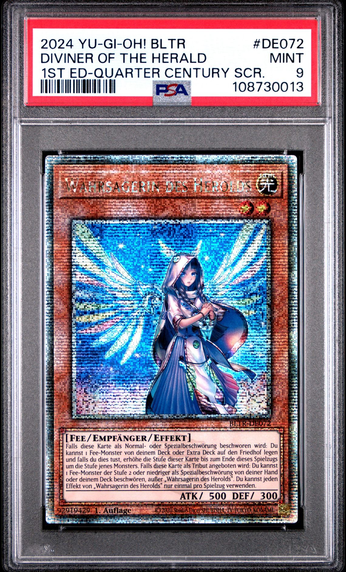 2024 YU-GI-OH! GERMAN BLTR-BATTLES OF LEGEND: TERMINAL REVENGE DE072 DIVINER OF THE HERALD 1ST EDITION-QUARTER CENTURY SECRET RARE - PSA 9 MINT - Yu-Gi-Oh!