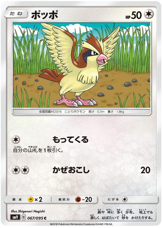 Pidgey - sm9 067/095 - JP Pidgey - sm9 067/095 - JP