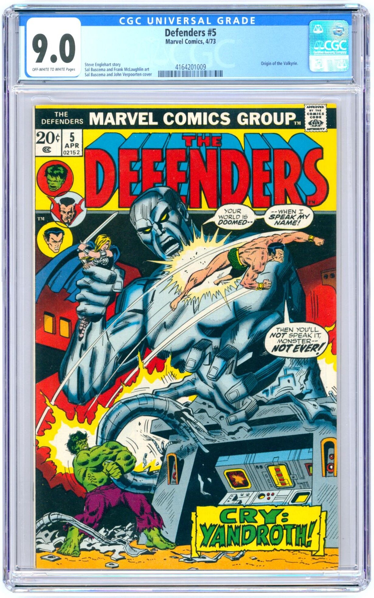 Defenders #5 CGC 9.0 Defenders #5 CGC 9.0