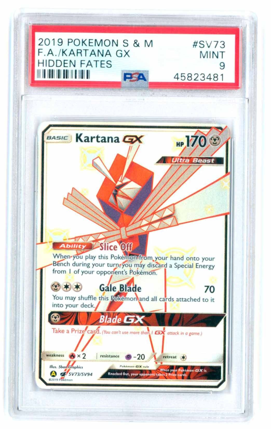 Kartana GX #SV73 - Sun & Moon Hidden Fates - PSA 9 MINT - Pokemon