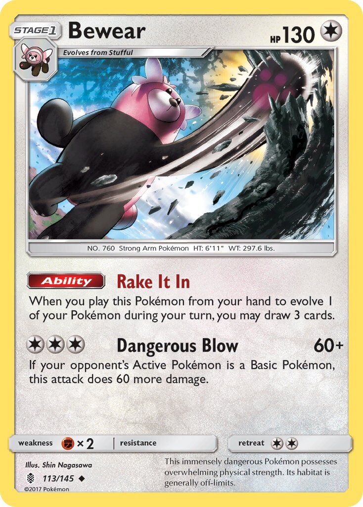 bewear-113-145-pokemon-tcg-lightly-played-en Bewear - 113/145 - Pokémon TCG - Lightly Played - EN